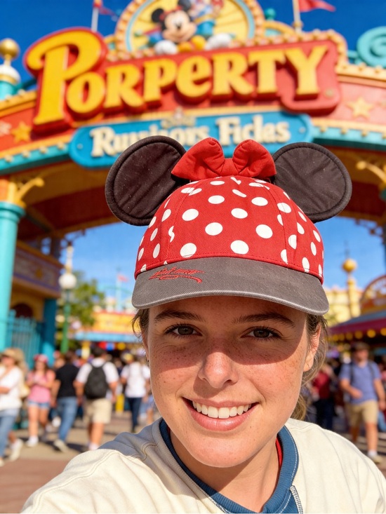 Disney Other - Disney Parks Minnie Mouse Ears Baseball Cap Red Polka Dot Bow Youth WDW